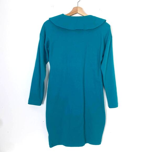 Compagnie Internationale Express Vintage Turquoise Sweater Dress Size L - Picture 5 of 9